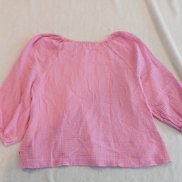 LOFT Pink Blouse with Textured Fabric and Relaxed Fit - Picture 5 of 7